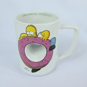 Universal Studios Krustyland Homer Simpson Donut Hole Mug 2012 mmm...Carbs